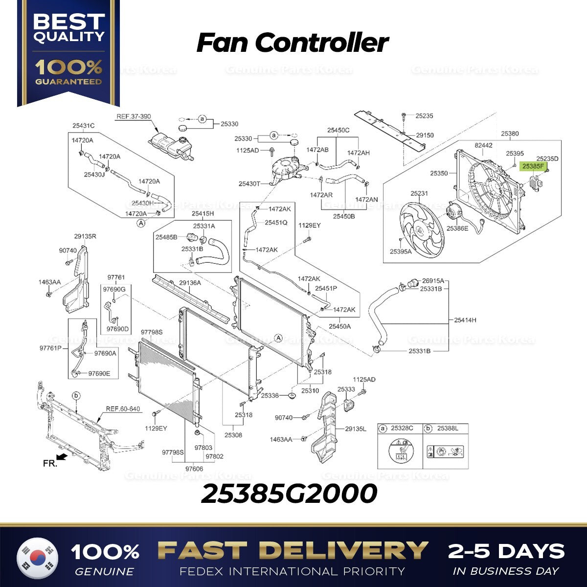 Genuine Fan Controller 25385G2000 for Hyundai Ioniq Kia Niro