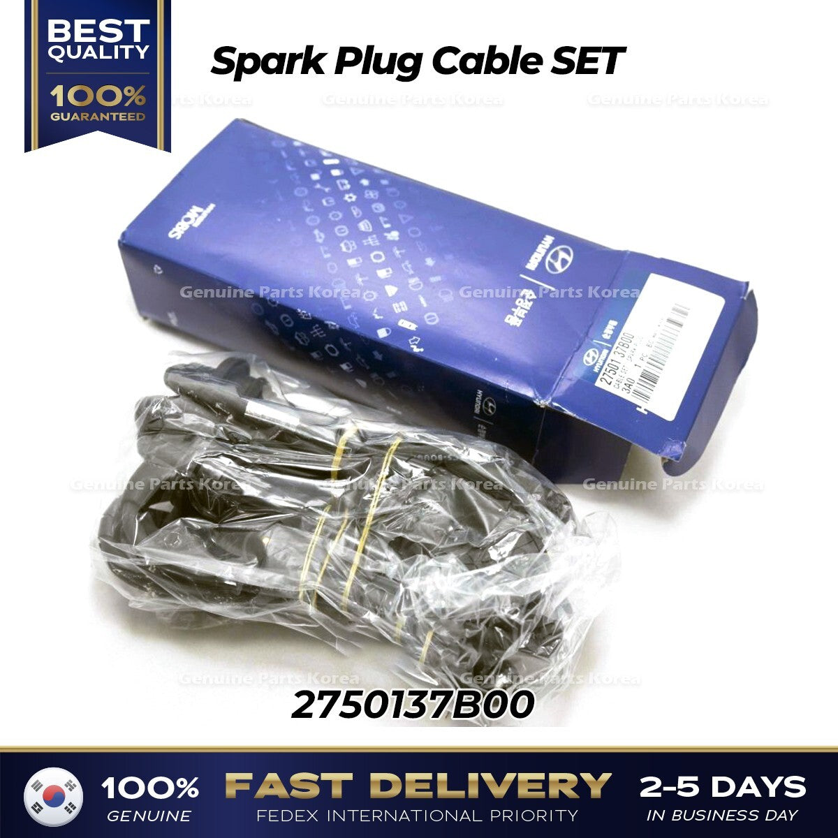 Genuine Spark Plug Cable SET 2750137B00 for Hyundai Santa Fe Tiburon