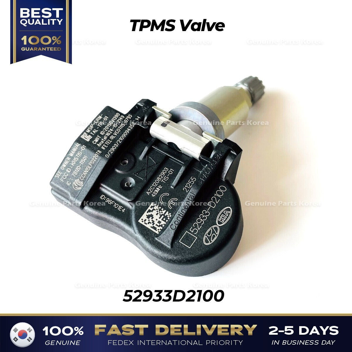 Genuine TPMS Valve 52933D2100 for Hyundai Genesis G80 G90 GV80