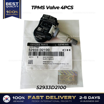 Genuine TPMS Valve 4PCS 52933D2100 for Hyundai Genesis G80 G90 GV80