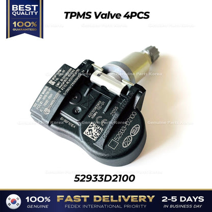 Genuine TPMS Valve 4PCS 52933D2100 for Hyundai Genesis G80 G90 GV80