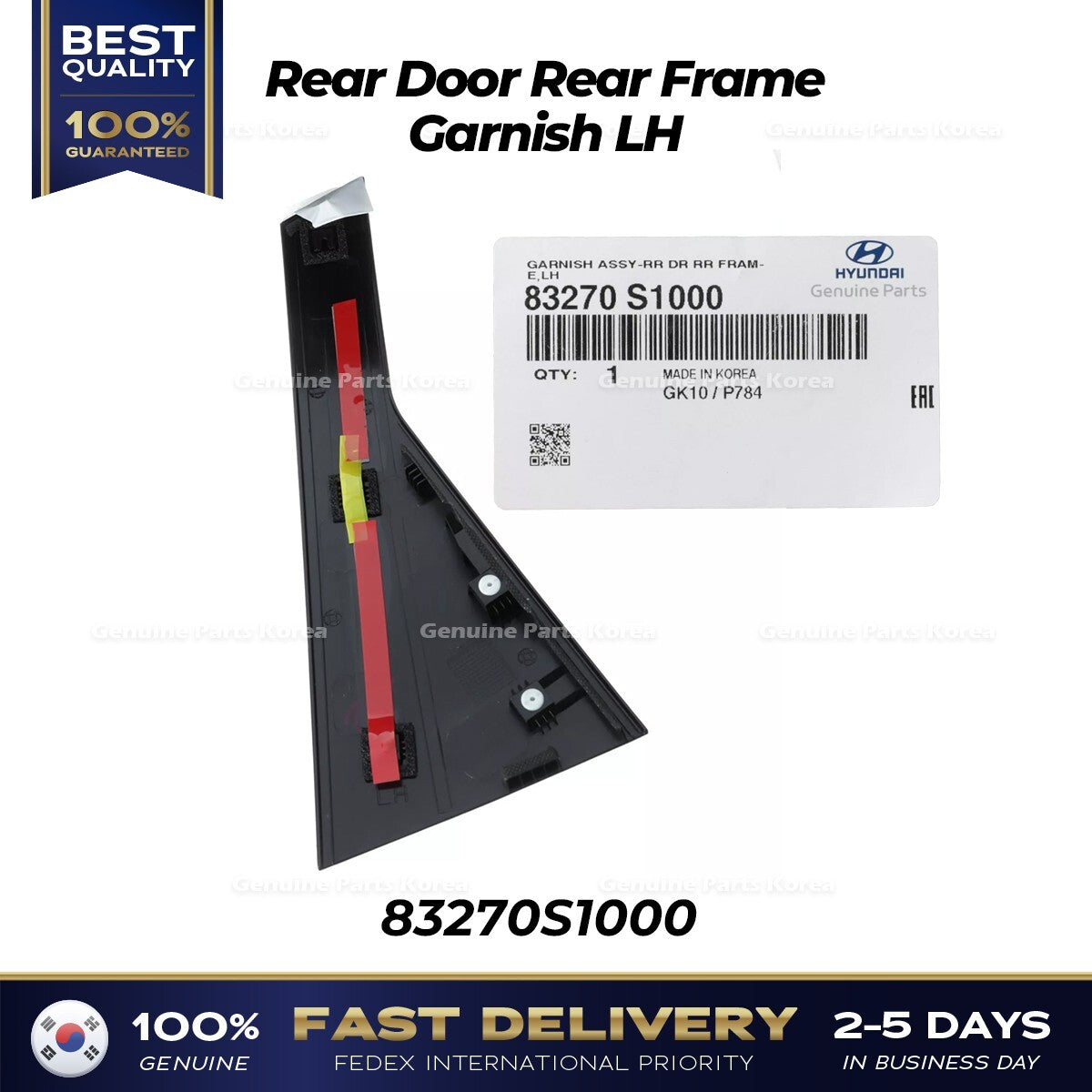Genuine Rear Door Rear Frame Garnish LH 83270S1000 for Hyundai Santa Fe