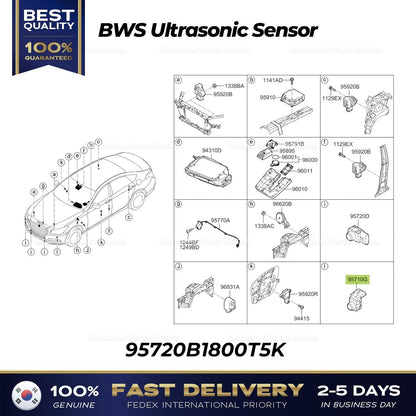 Genuine BWS Ultrasonic Sensor 95720B1800T5K for Hyundai Genesis G80