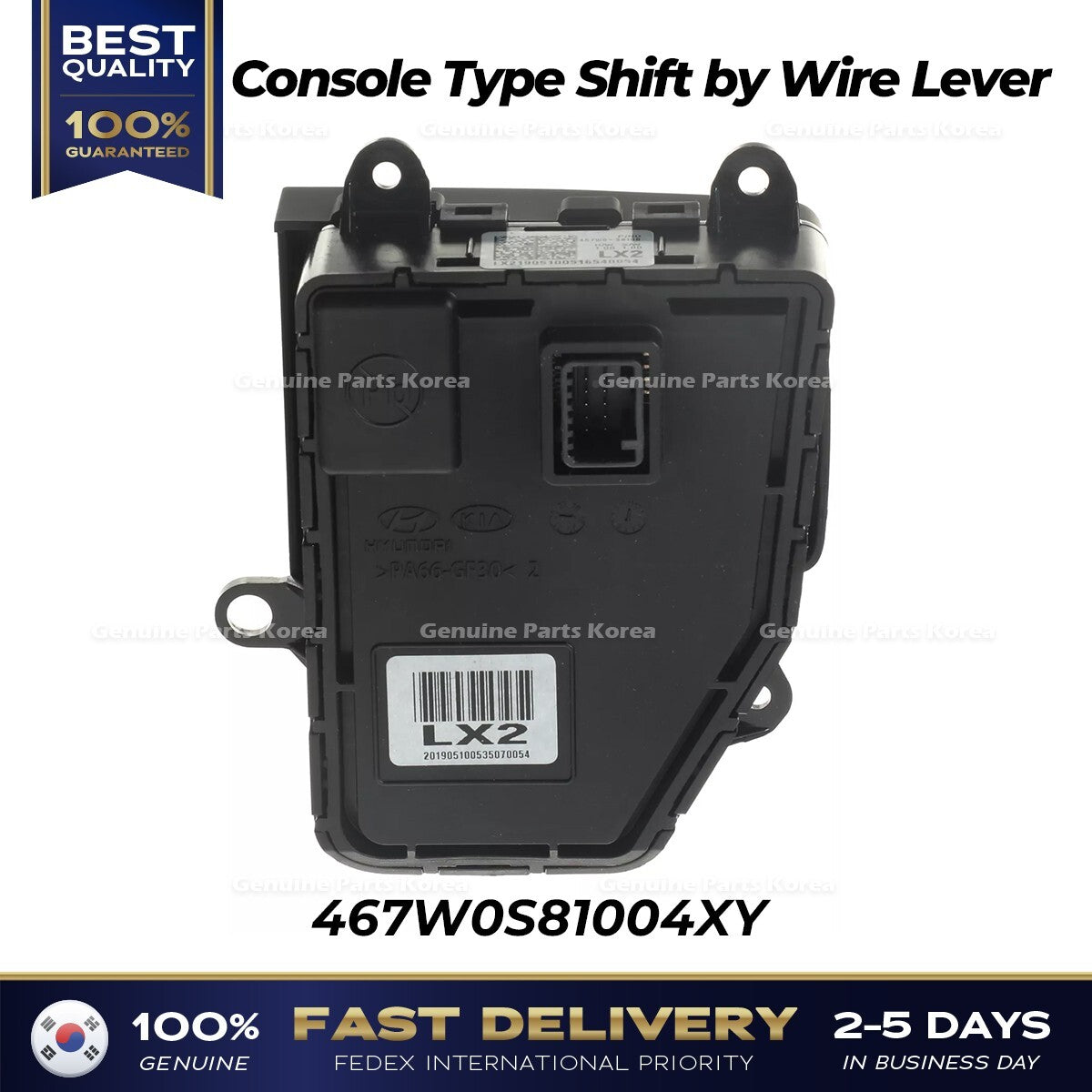 Genuine Console Type Shift by Wire Lever 467W0S81004XY for Hyundai Palisade