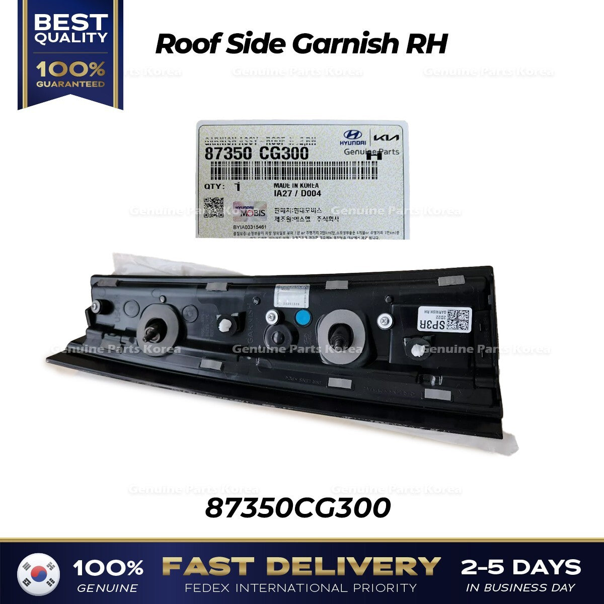 Genuine Roof Side Garnish RH 87350CG300 for Hyundai Staria