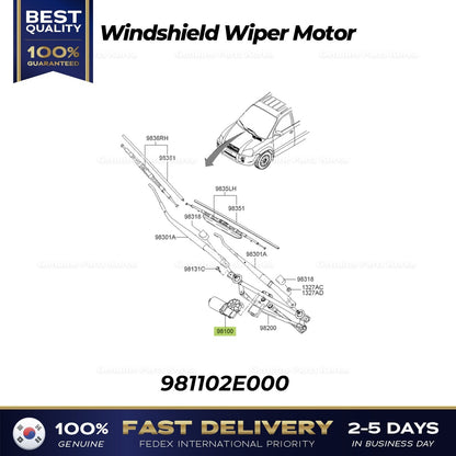 Genuine Windshield Wiper Motor 981102E000 for Hyundai Tucson