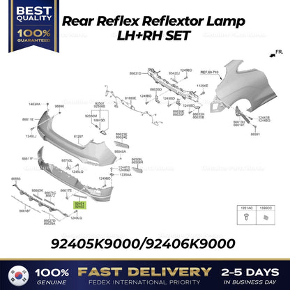 Genuine Rear Reflex Reflextor Lamp LH RH SET for Hyundai Veloster N
