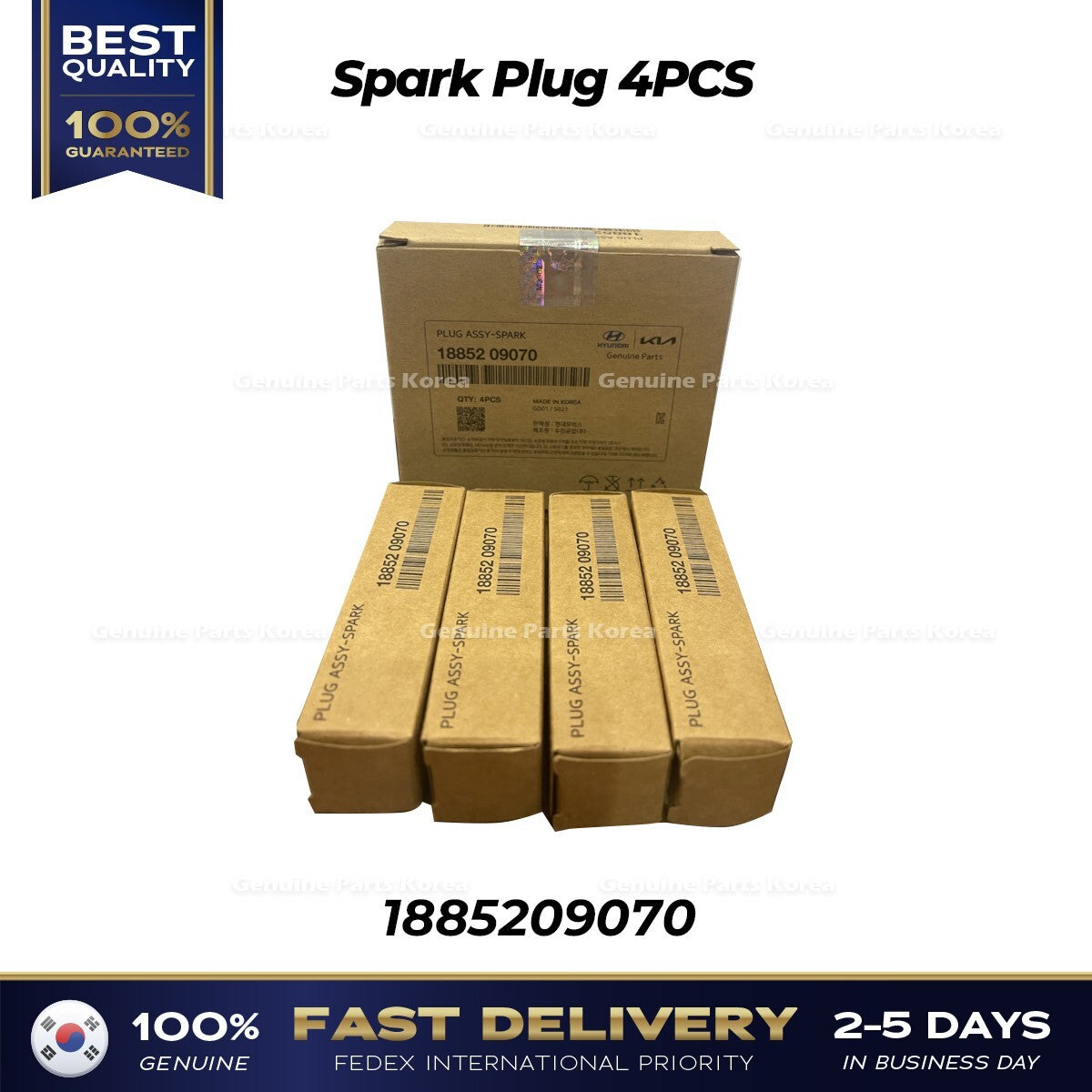 Genuine Spark Plug 4PCS 1885209070 for Hyundai Genesis G70 G80 Kia K900