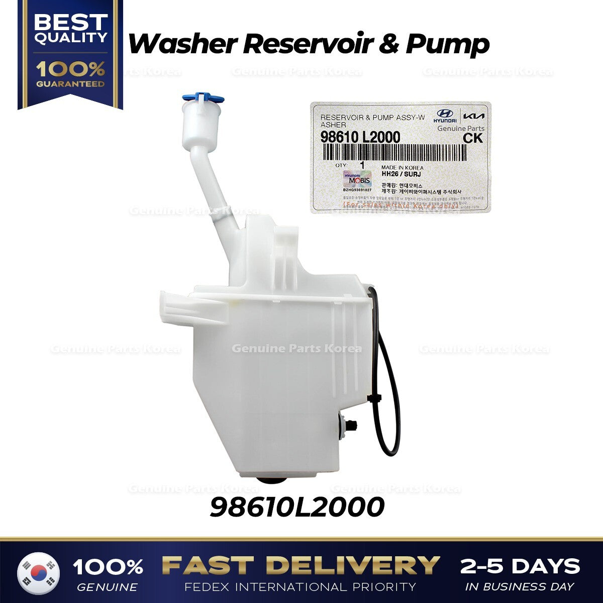 Genuine Washer Reservoir & Pump 98610L2000 for Kia K5