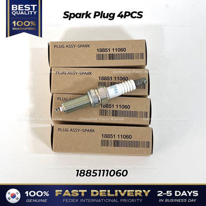 Genuine Spark Plug 4PCS 1885111060 for Hyundai Genesis Kia Optima Sorento