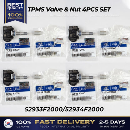 Genuine TPMS Valve & Nut 4PCS SET 52933F2000 for Hyundai Elantra Kona