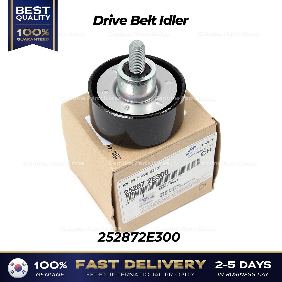 Genuine Drive Belt Idler 252872E300 for Hyundai Elantra Veloster Kia Forte