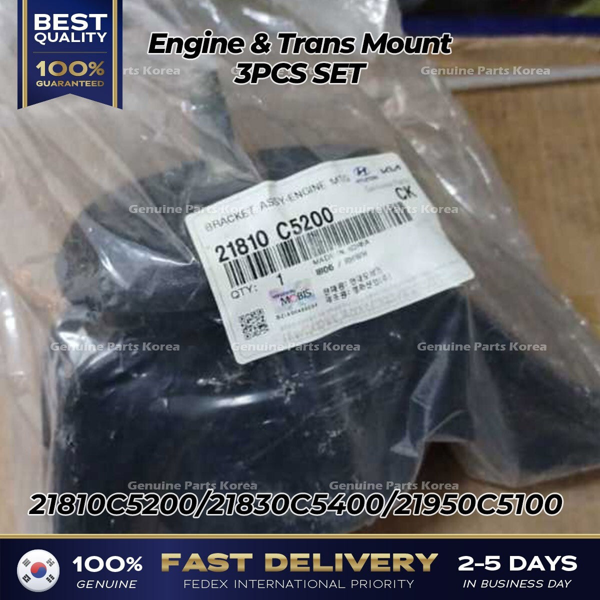 Genuine Engine & Trans Mount 3PCS SET for Kia Sorento