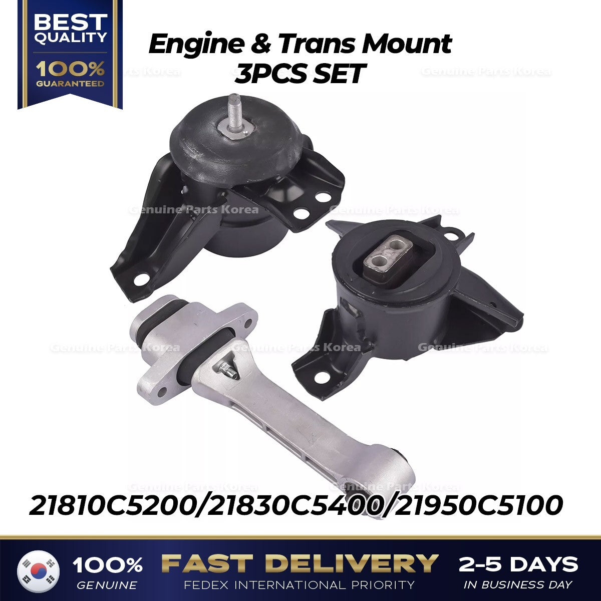 Genuine Engine & Trans Mount 3PCS SET for Kia Sorento