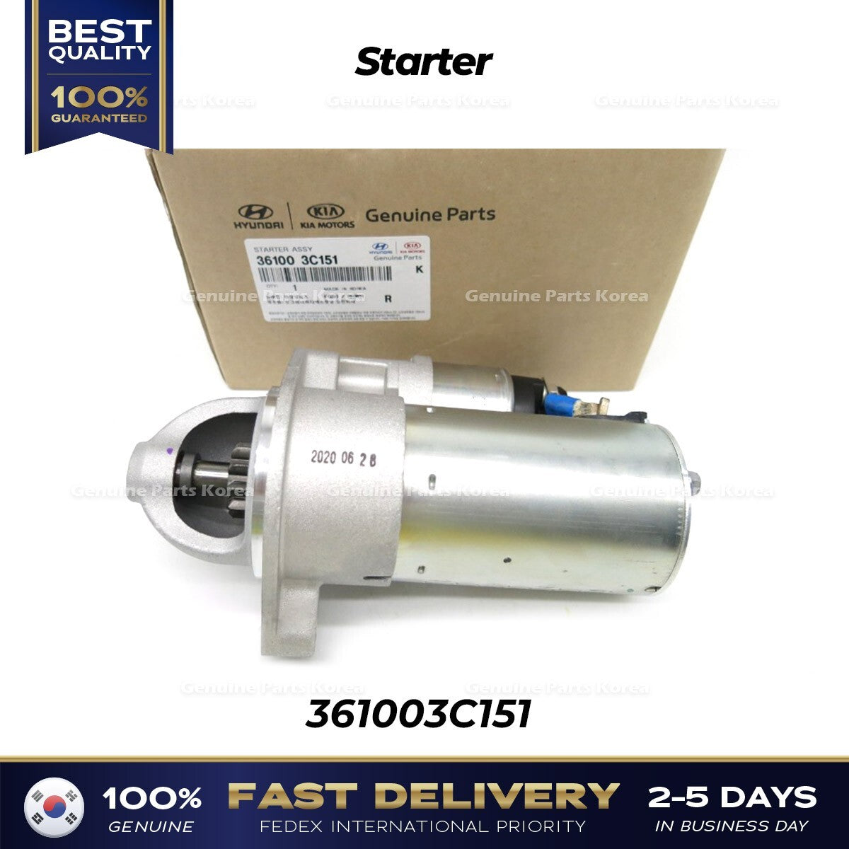 Genuine Starter 361003C151 for Hyundai Santa Fe Kia Sedona