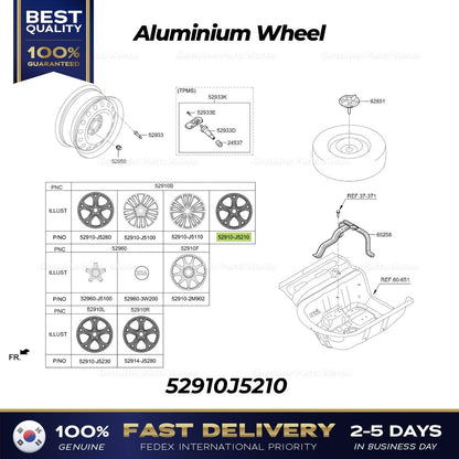 Genuine Aluminium Wheel 52910J5210 for Kia Stinger