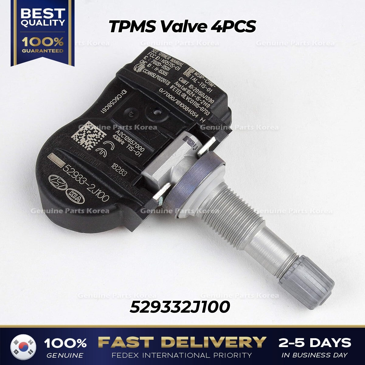 Genuine TPMS Valve 4PCS 529332J100 for Hyundai Accent Genesis Kia Rio