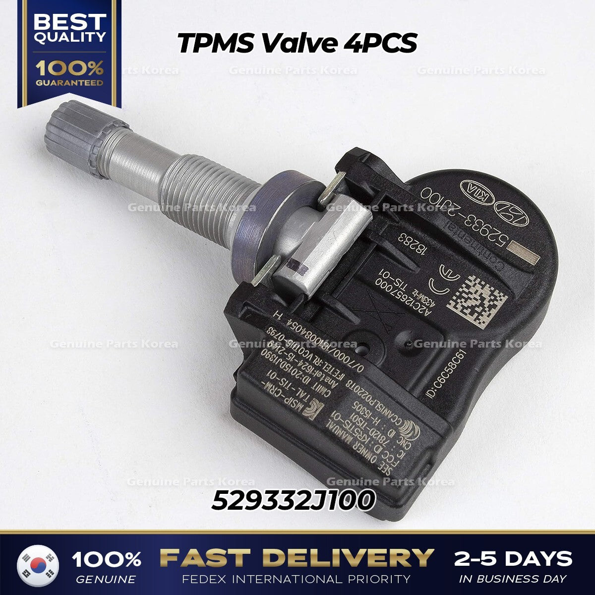 Genuine TPMS Valve 4PCS 529332J100 for Hyundai Accent Genesis Kia Rio