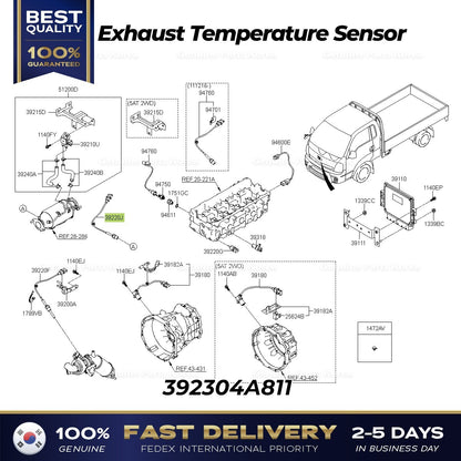 Genuine Exhaust Temperature Sensor 392304A811 for Kia Bongo III