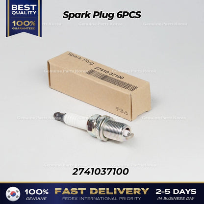 Genuine Spark Plug 6PCS 2741037100 for Hyundai Elantra Kia Amanti