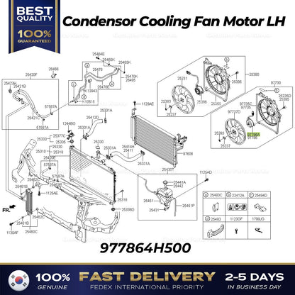 Genuine Condensor Cooling Fan Motor LH 977864H500 for Hyundai H1