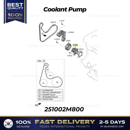 Genuine Coolant Pump 251002M800 for Hyundai Elantra Kona Kia K5