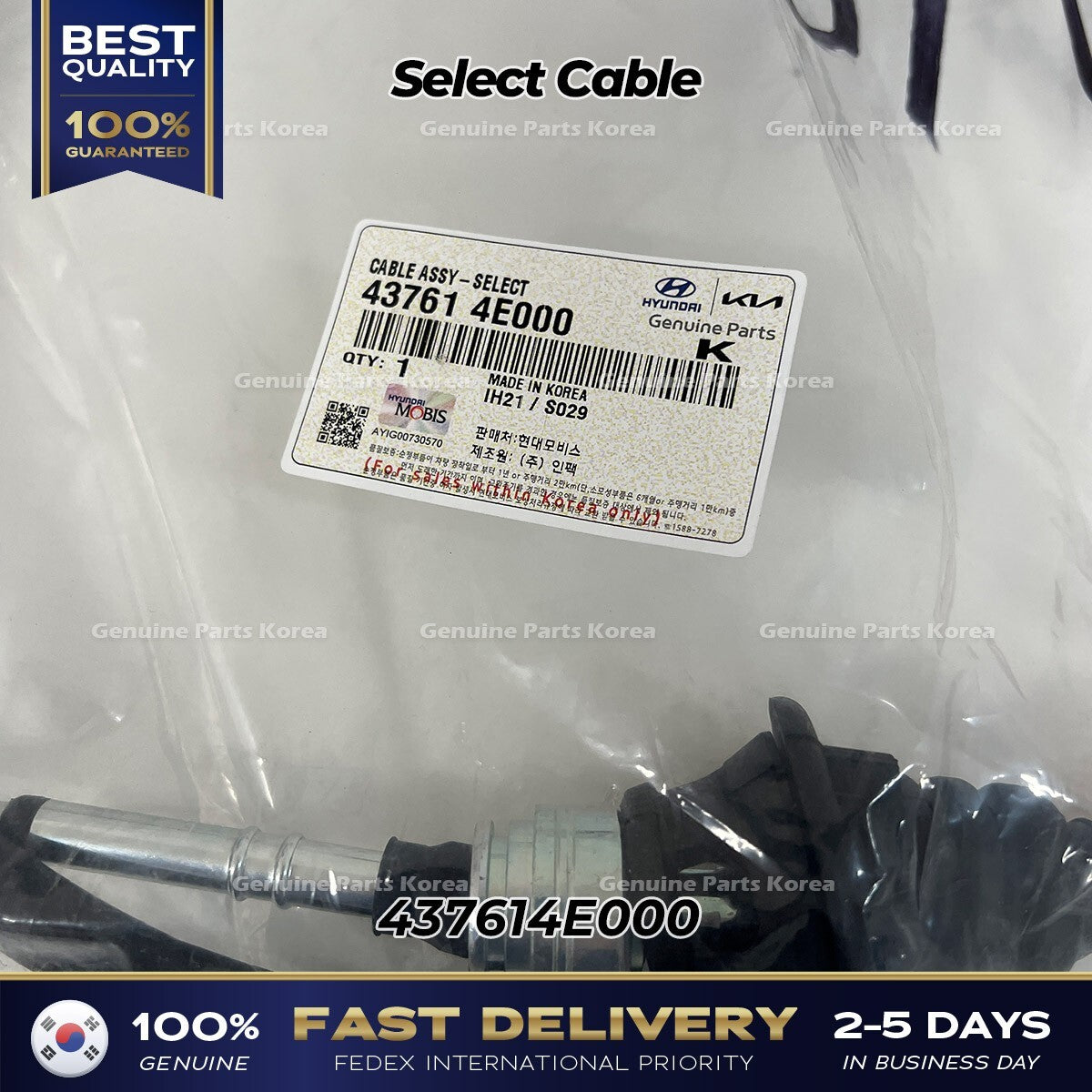 Genuine Select Cable 437614E000 for Kia Bongo III