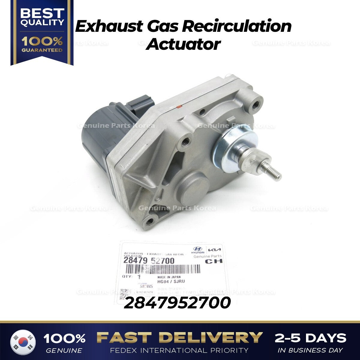Genuine Exhaust Gas Recirculation Actuator 2847952700 for Hyundai Super Truck