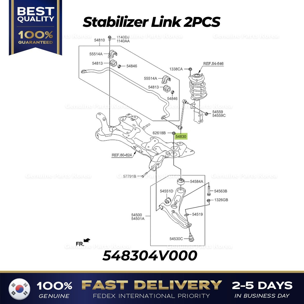 Genuine Stabilizer Link 2PCS 548304V000 for Hyundai Elantra Venue