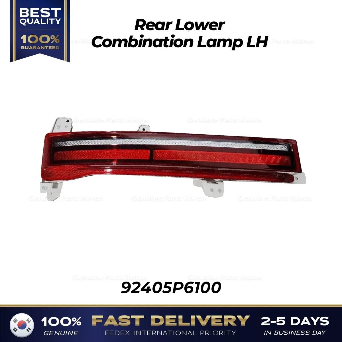 Genuine Rear Lower Combination Lamp LH 92405P6100 for Hyundai Santa Fe MX5