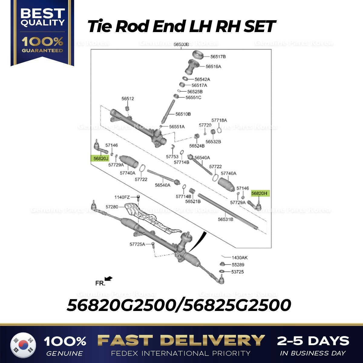 Genuine Tie Rod End LH RH SET for Hyundai Elantra N Kona Kia Niro