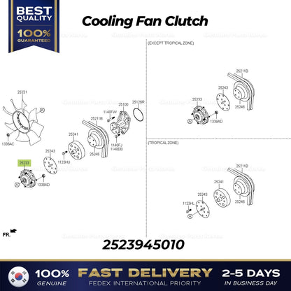 Genuine Cooling Fan Clutch 2523945010 for Hyundai Mighty II