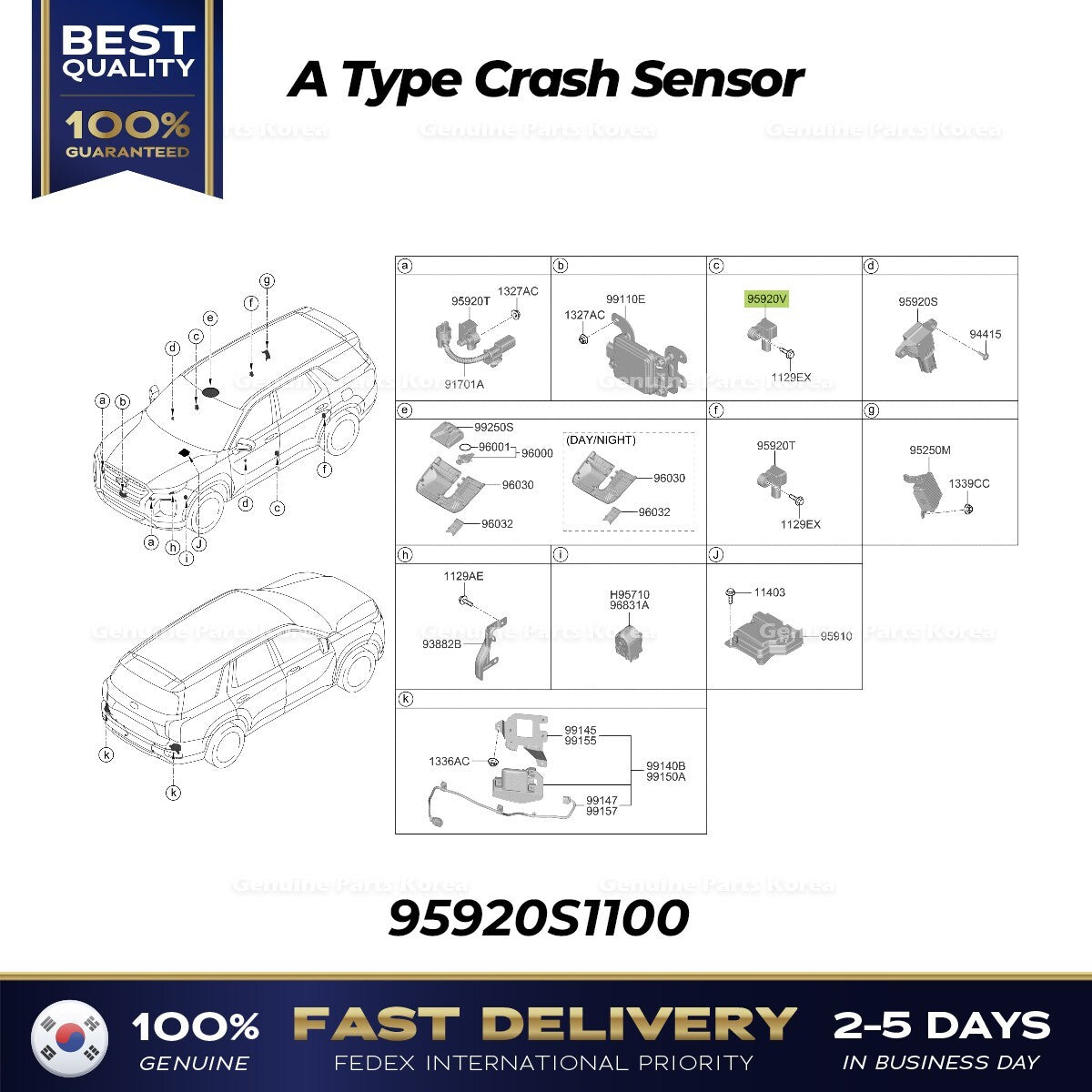 Genuine A Type Crash Sensor 95920S1100 for Hyundai Genesis Kia Telluride