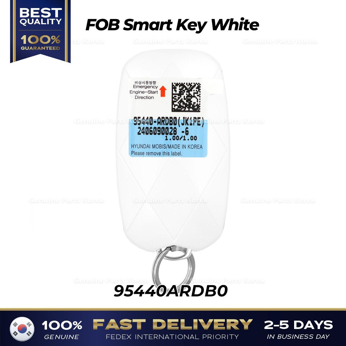 Genuine FOB Smart Key White 95440ARDB0 for Hyundai Genesis GV70