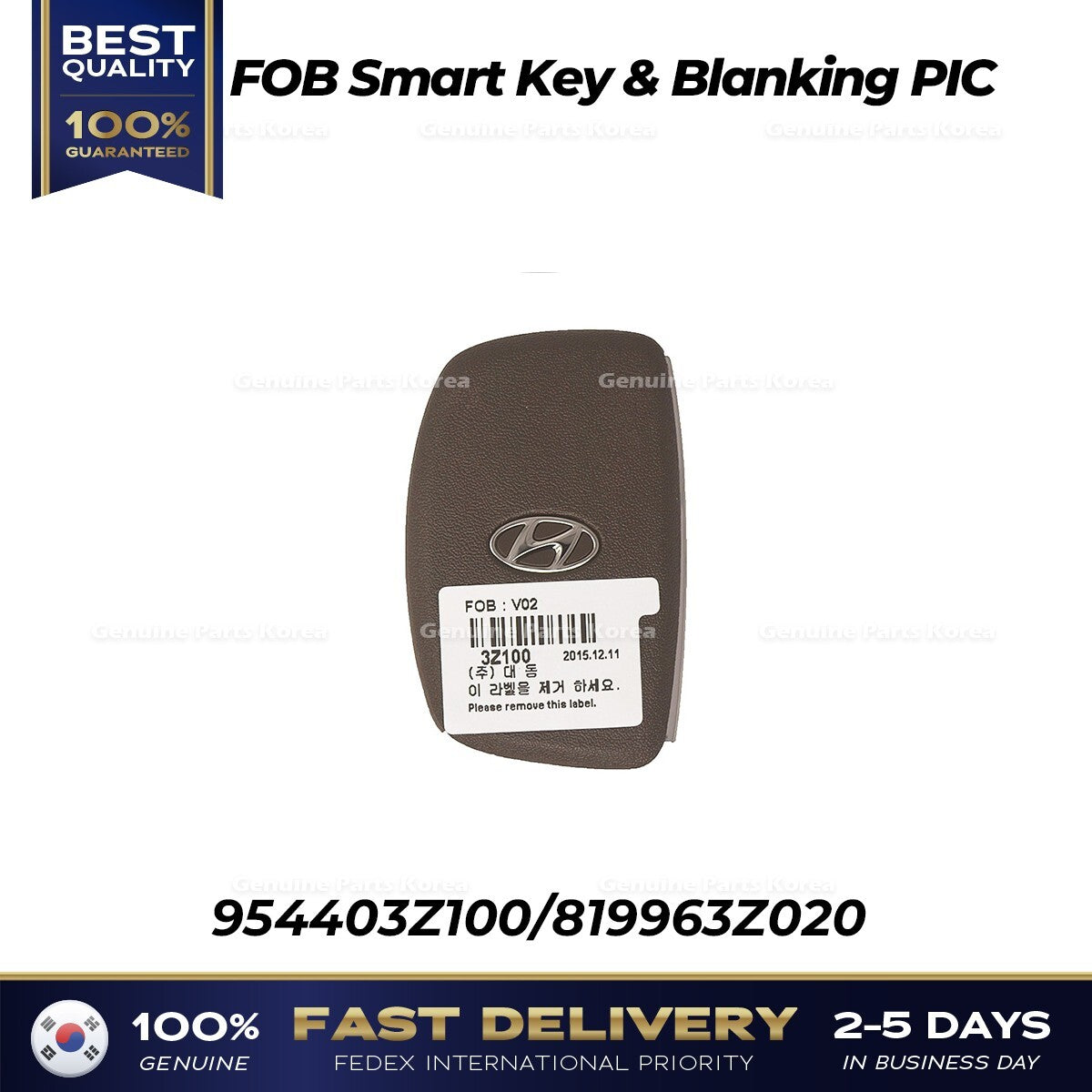 Genuine FOB Smart Key & Blanking PIC 954403Z100 for Hyundai i40