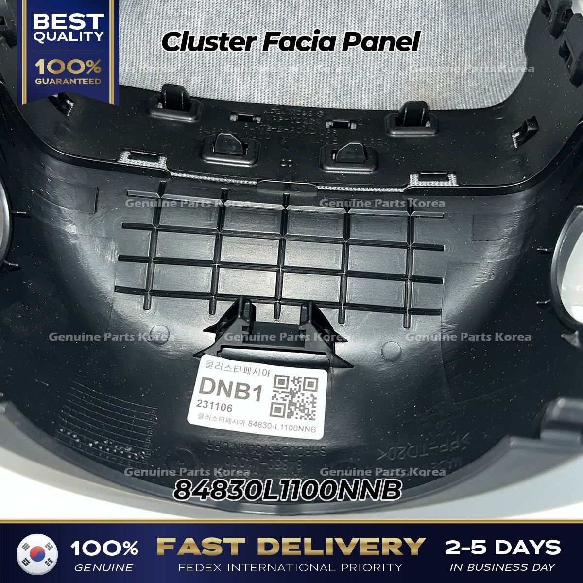 Genuine Cluster Facia Panel 84830L1100NNB for Hyundai Sonata