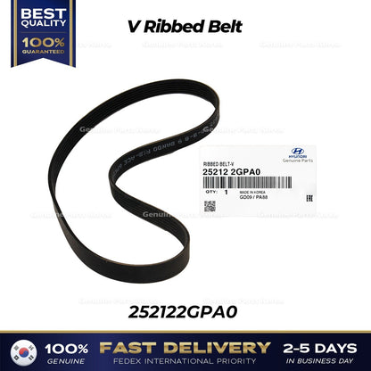 Genuine V Ribbed Belt 252122GPA0 for Hyundai Elantra N Veloster N