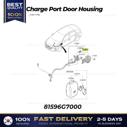 Genuine Charge Port Door Housing 81596G7000 for Hyundai Ioniq
