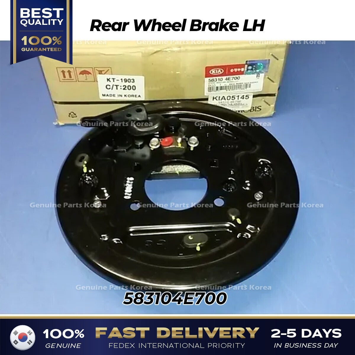 Genuine Rear Wheel Brake LH 583104E700 for Kia Bongo III