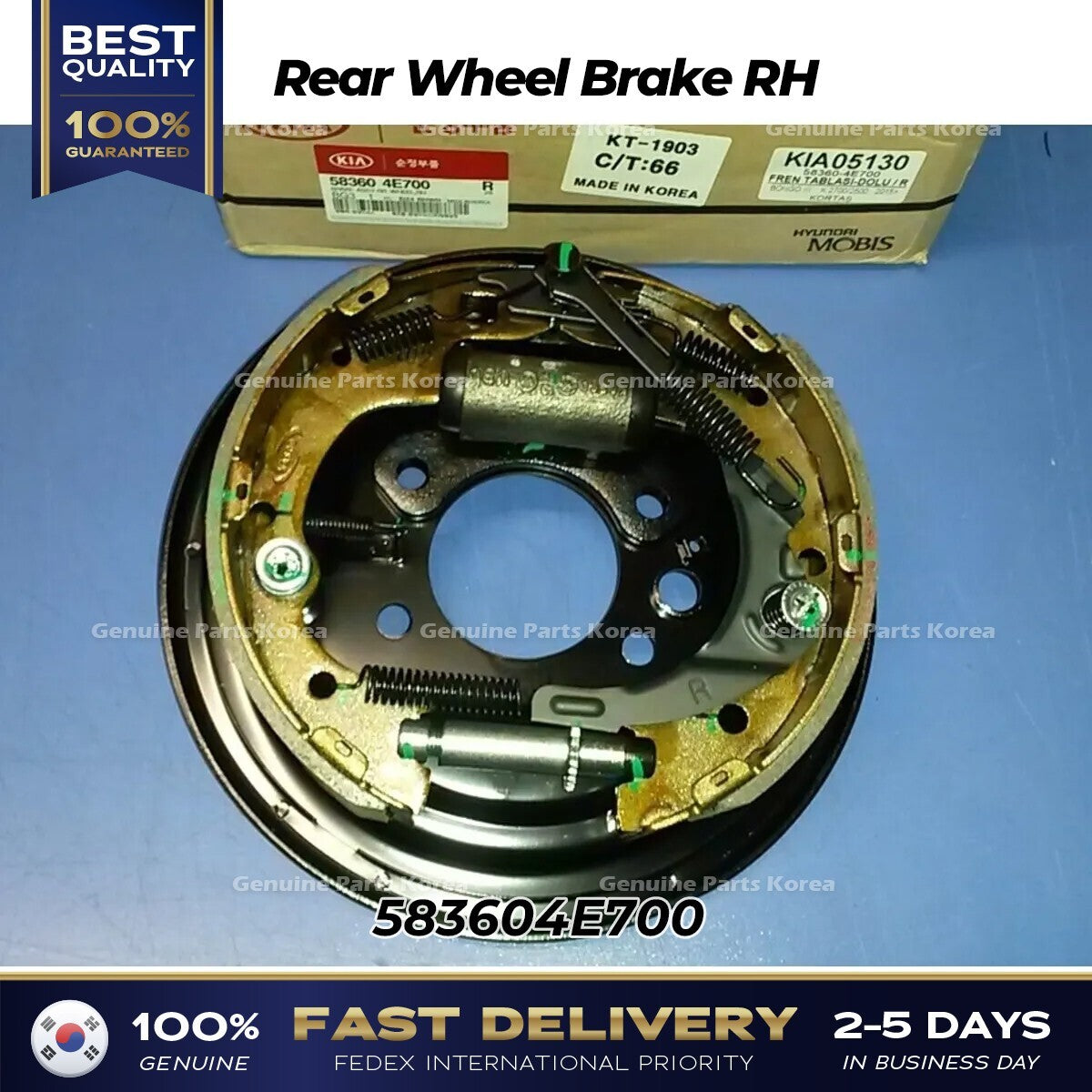 Genuine Rear Wheel Brake RH 583604E700 for Kia Bongo III