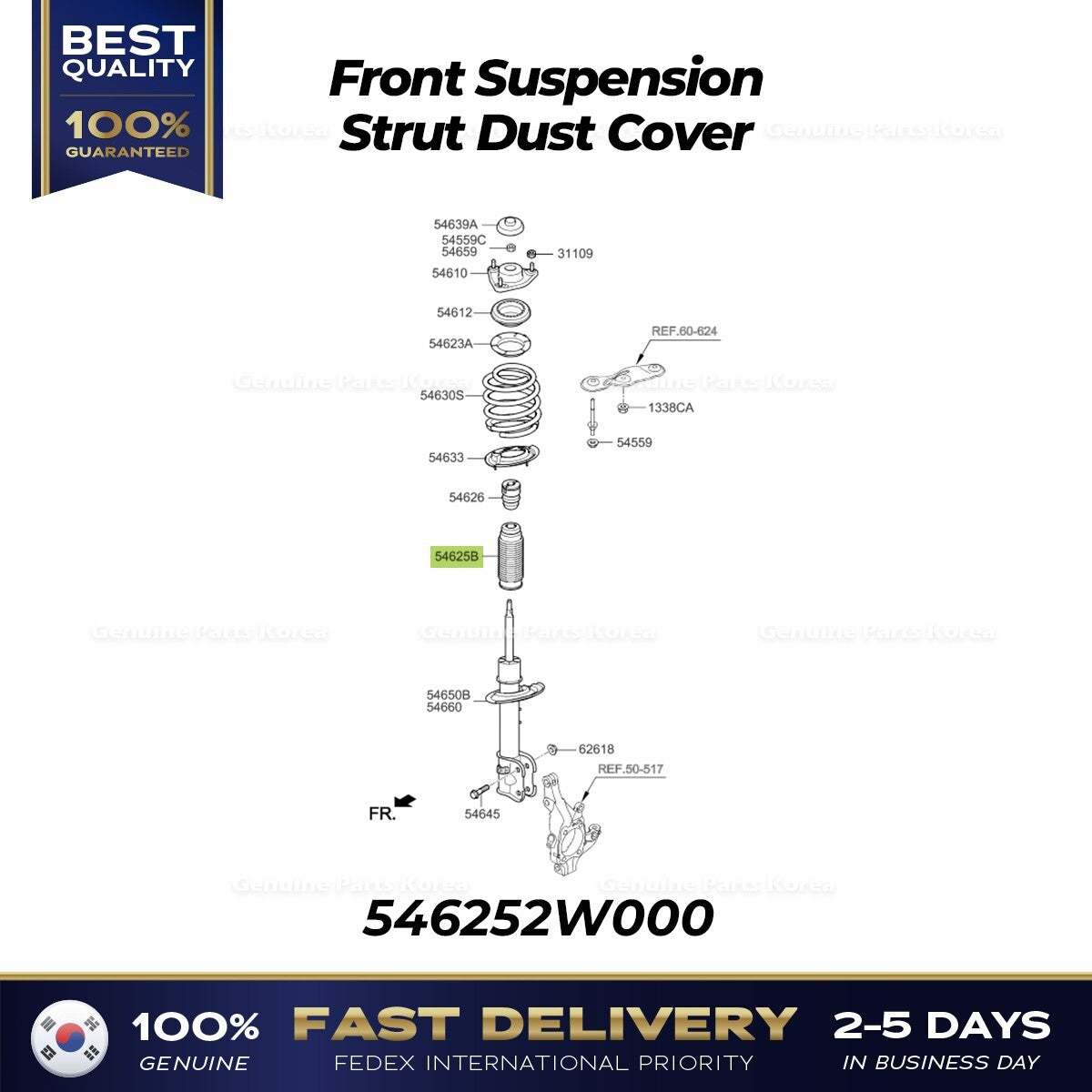 Genuine Front Suspension Strut Dust Cover 546252W000 for Hyundai Santa Fe