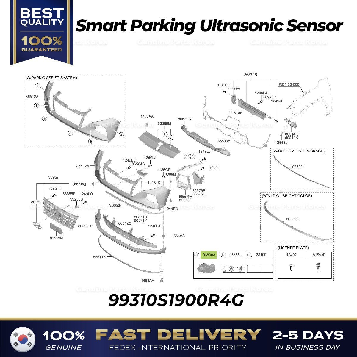 Genuine Smart Parking Ultrasonic Sensor 99310S1900R4G for Hyundai Tucson