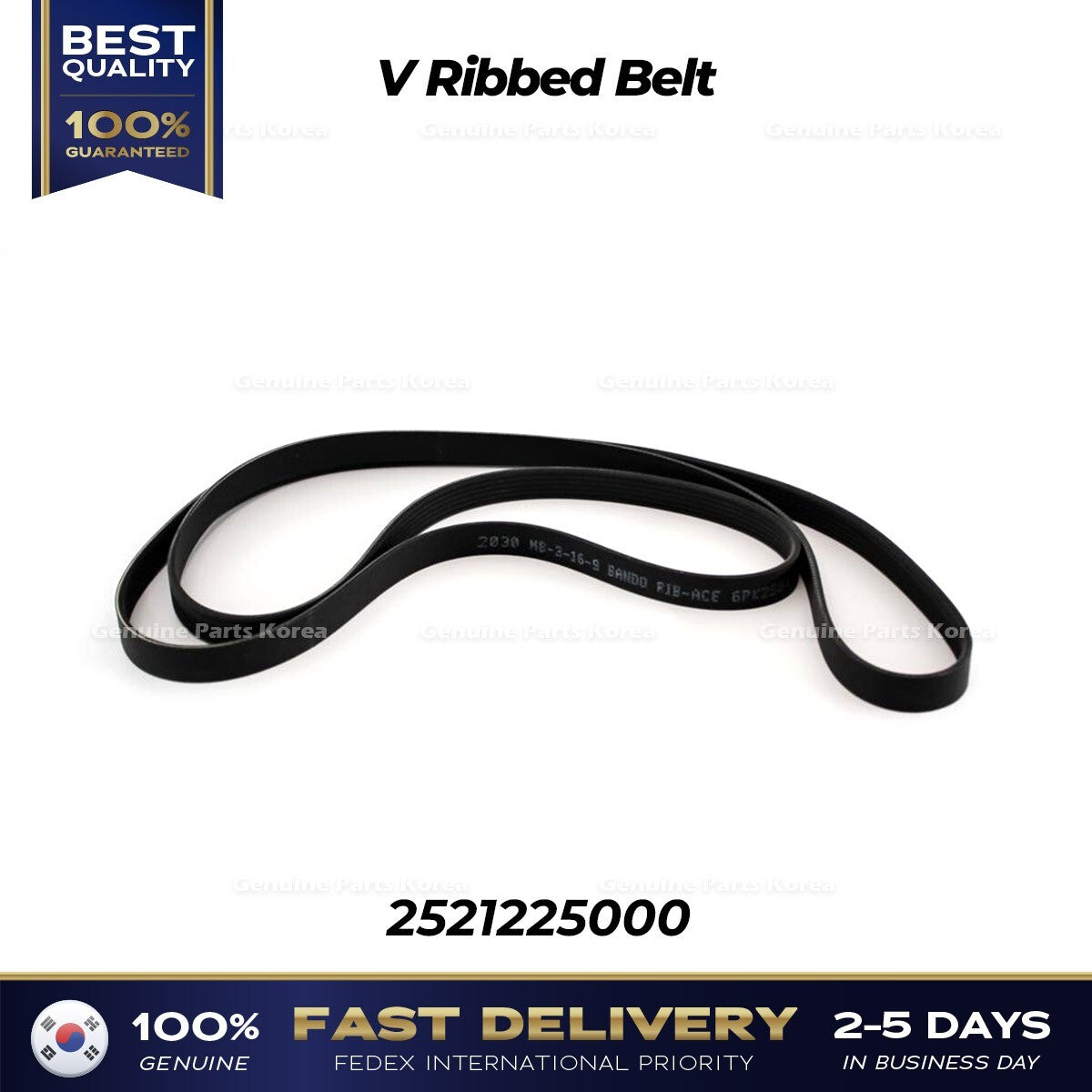 Genuine V Ribbed Belt 2521225000 for Hyundai Sonata Kia Forte