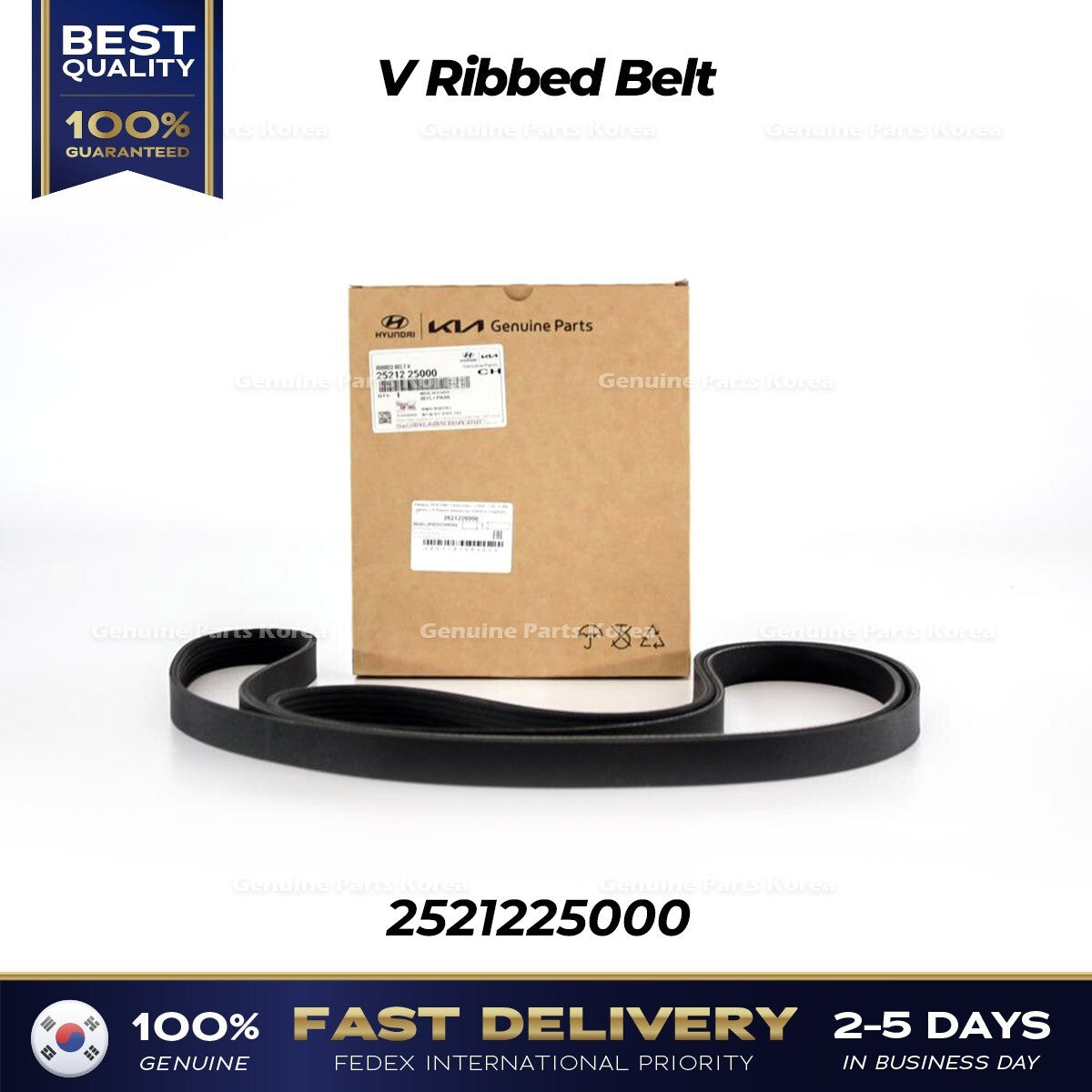 Genuine V Ribbed Belt 2521225000 for Hyundai Sonata Kia Forte