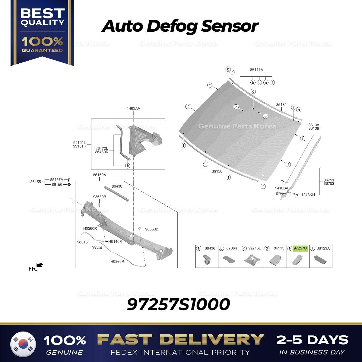 Genuine Auto Defog Sensor 97257S1000 for Hyundai Kia