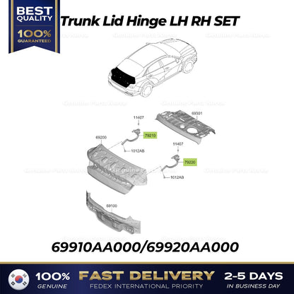 Genuine Trunk Lid Hinge LH RH SET 69910AA000 69920AA000 for Hyundai Elantra