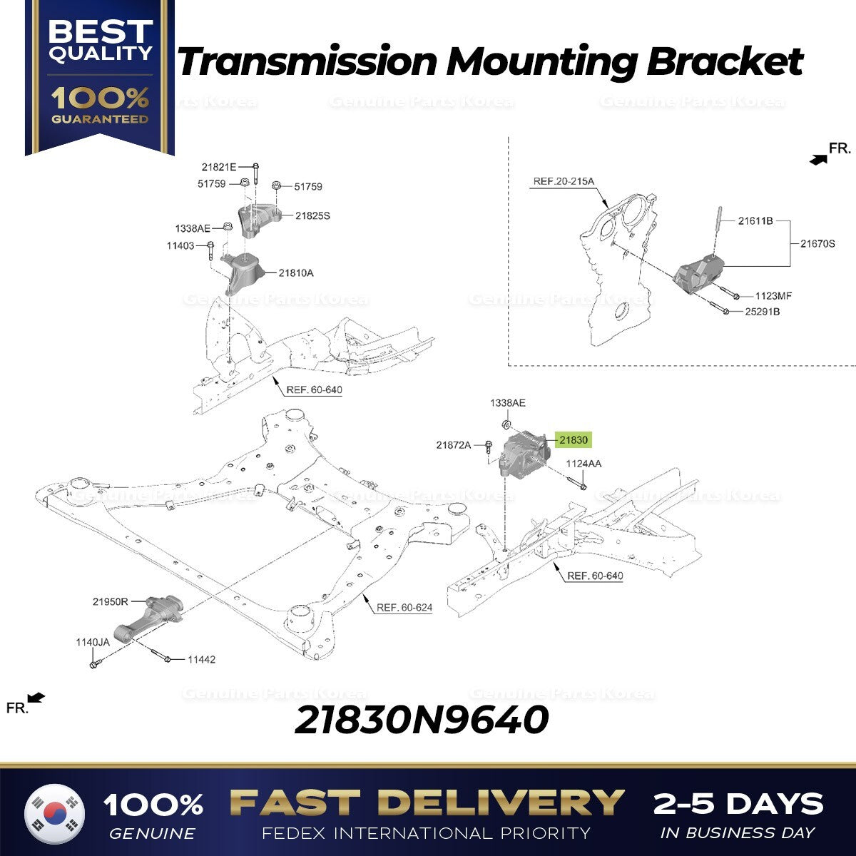Genuine Transmission Mounting Bracket 21830N9640 for Hyundai Tucson