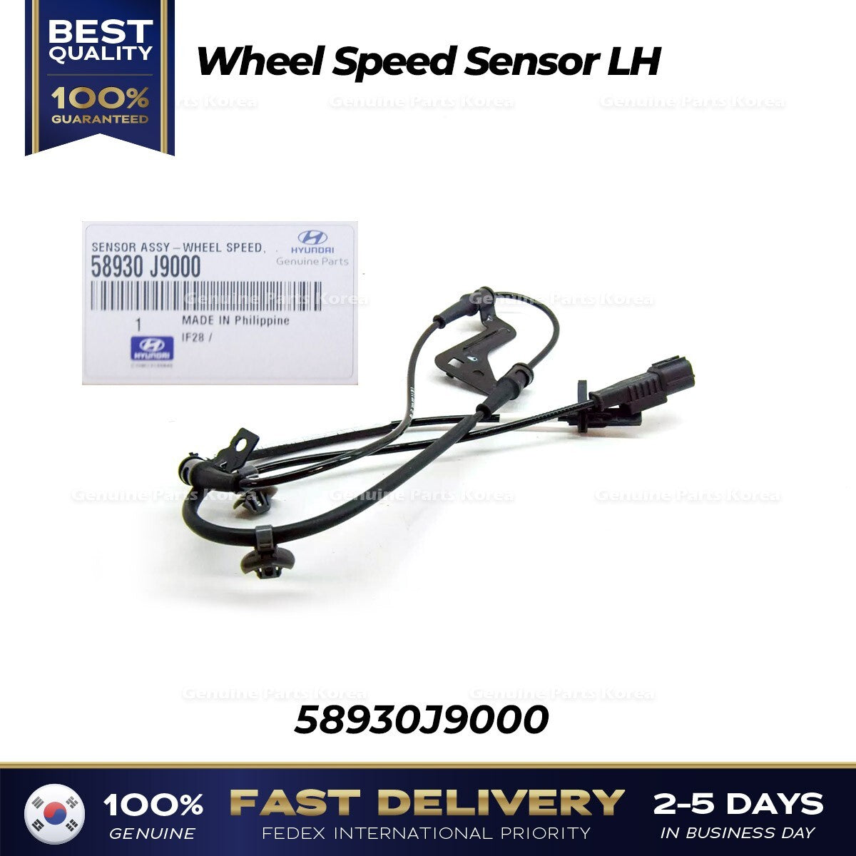 Genuine Wheel Speed Sensor LH 58930J9000 for Hyundai Kona