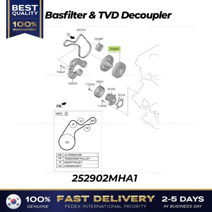 Genuine Basfilter & TVD Decoupler 252902MHA1 for Hyundai Tucson