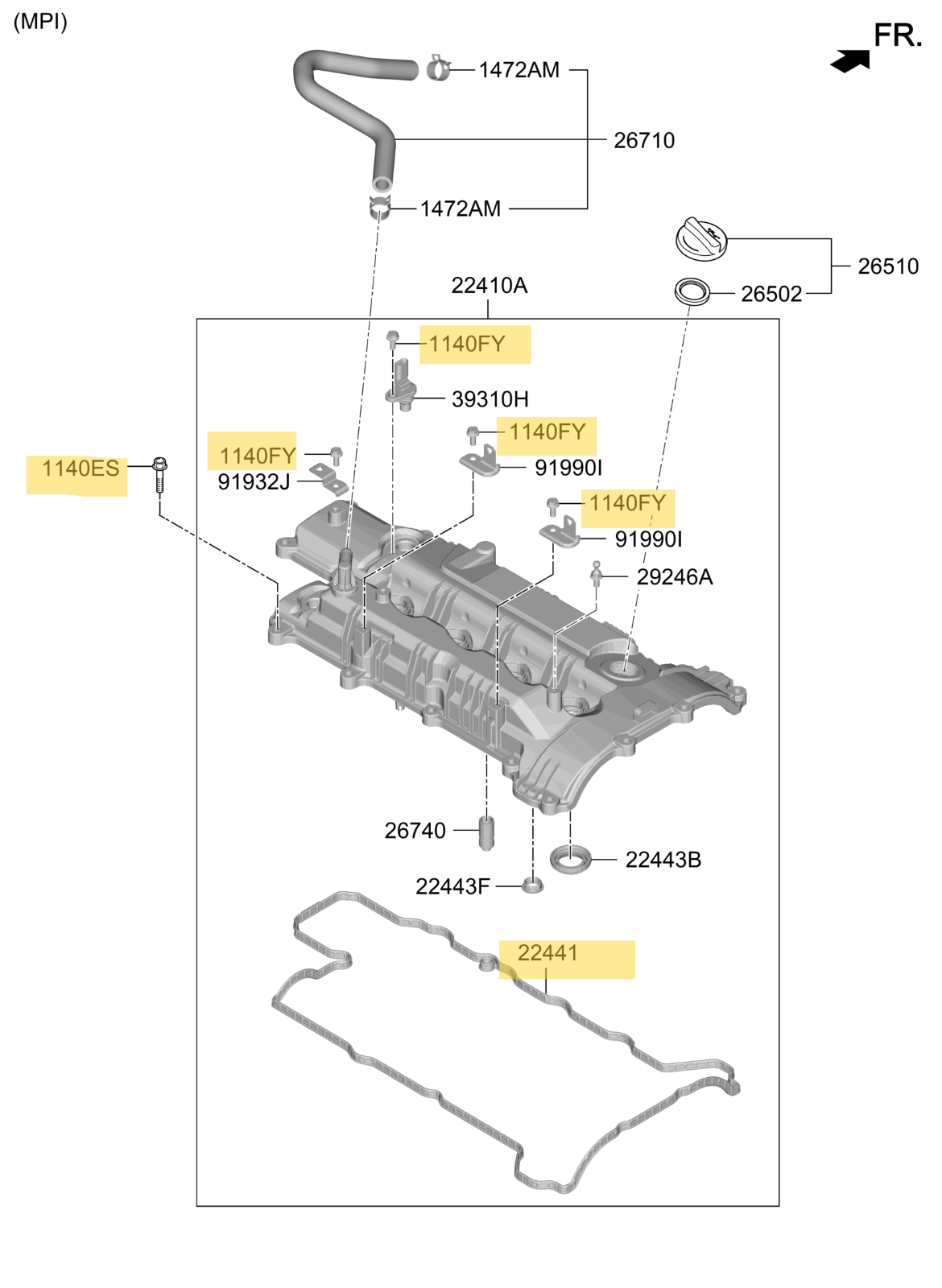 Genuine Bolt & Gasket & Oil Seal SET for Hyundai Sonata 2019